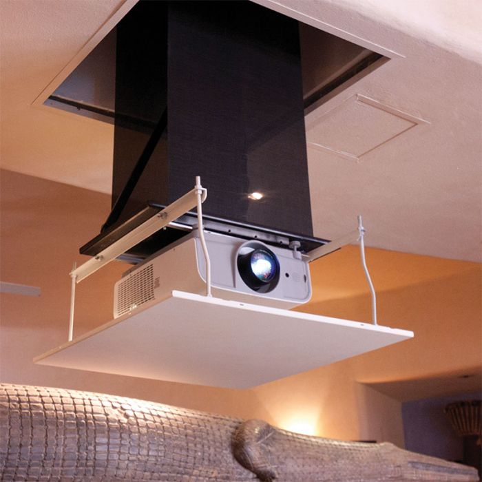 A projector on the ceiling